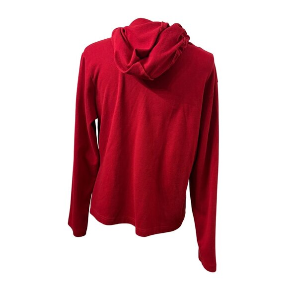 Red Streetwear Zip-Up Hoodie Casual Sweatshirt Womens Size L Activewear - Picture 3 of 11